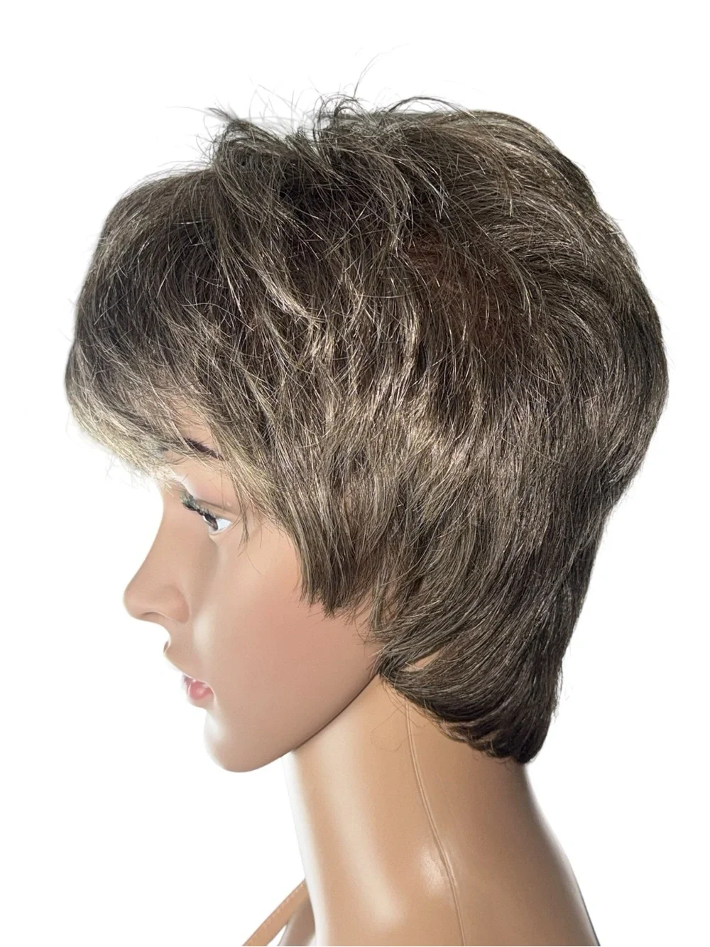 ⁠Paula Young Pixie Wig A5425 Ash Brown Gray 38A Cosplay Halloween Dress Up